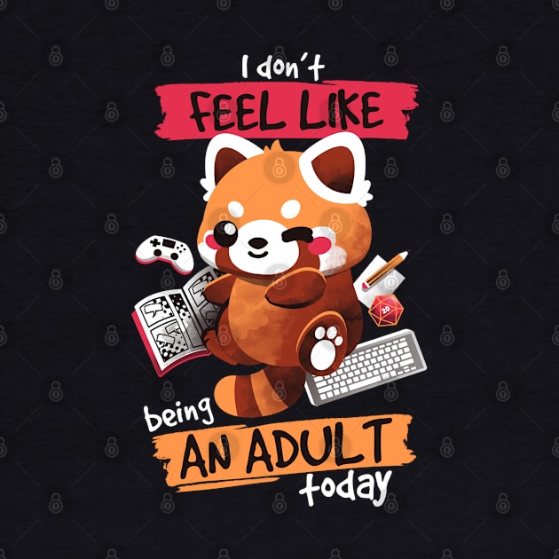 Red panda not adult today by NemiMakeit